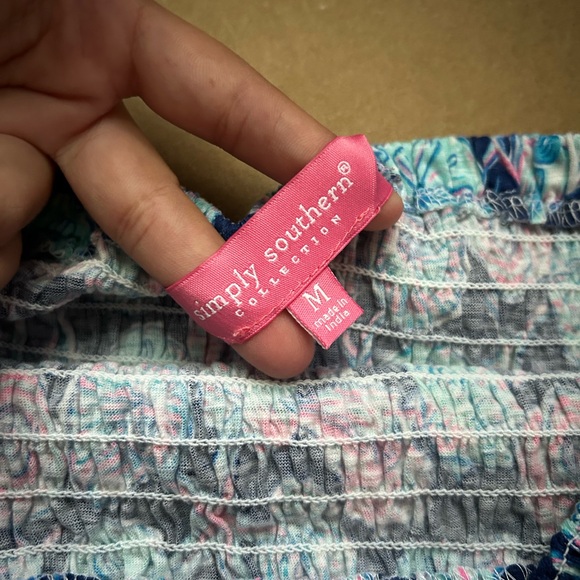 Simply Southern Pink and Blue Patterned Blouse Set - Picture 9 of 11